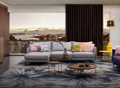 Modern sofa corner unit L-shaped upholstered seat corner couch suite textile